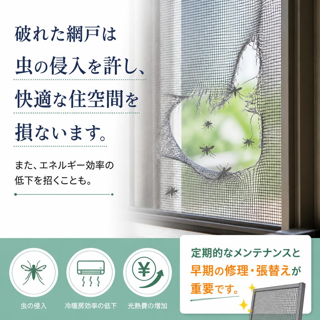 破れた網戸を放置してはいけない理由