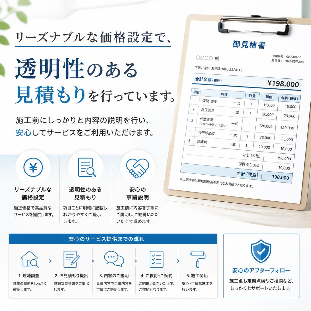 安心の料金プランと明確な見積り