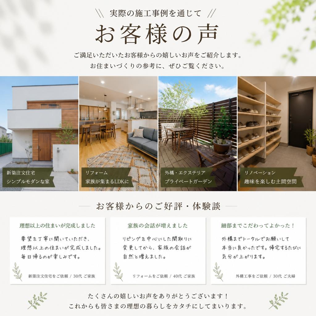 お客様の声 - 施工事例の紹介