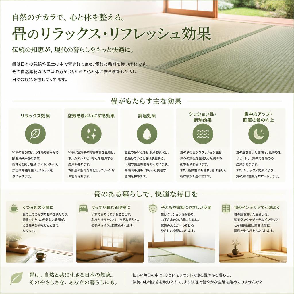 2. 畳がもたらすリフレッシュ効果