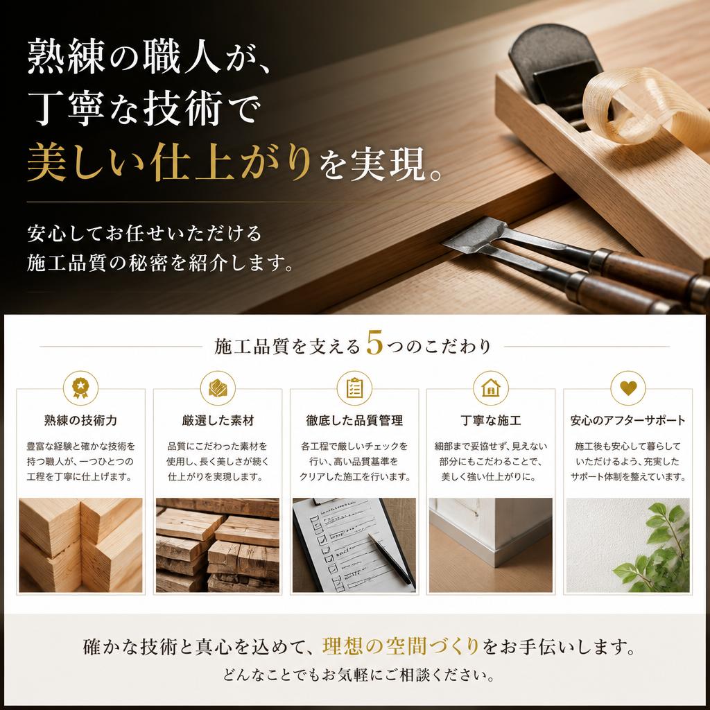 職人による高品質な施工