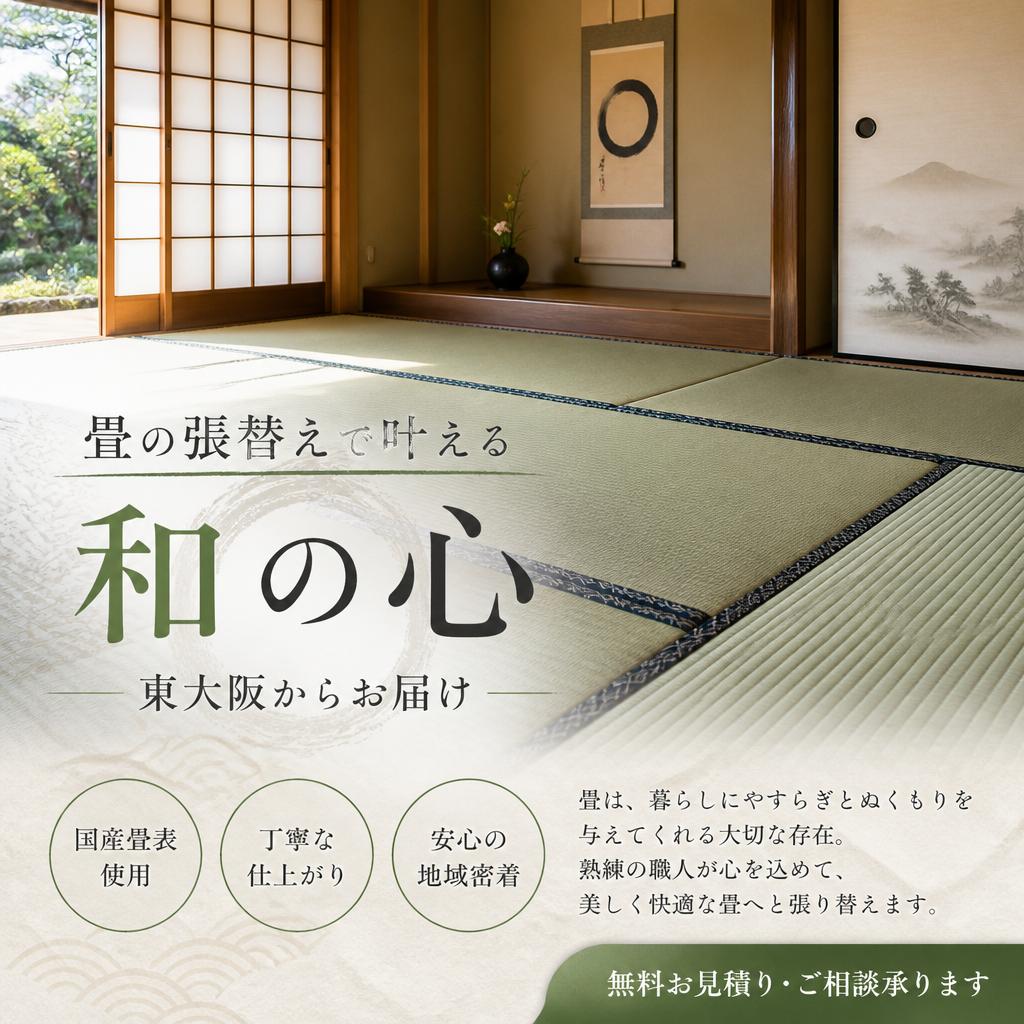 畳の張替えで叶える和の心、東大阪からお届け