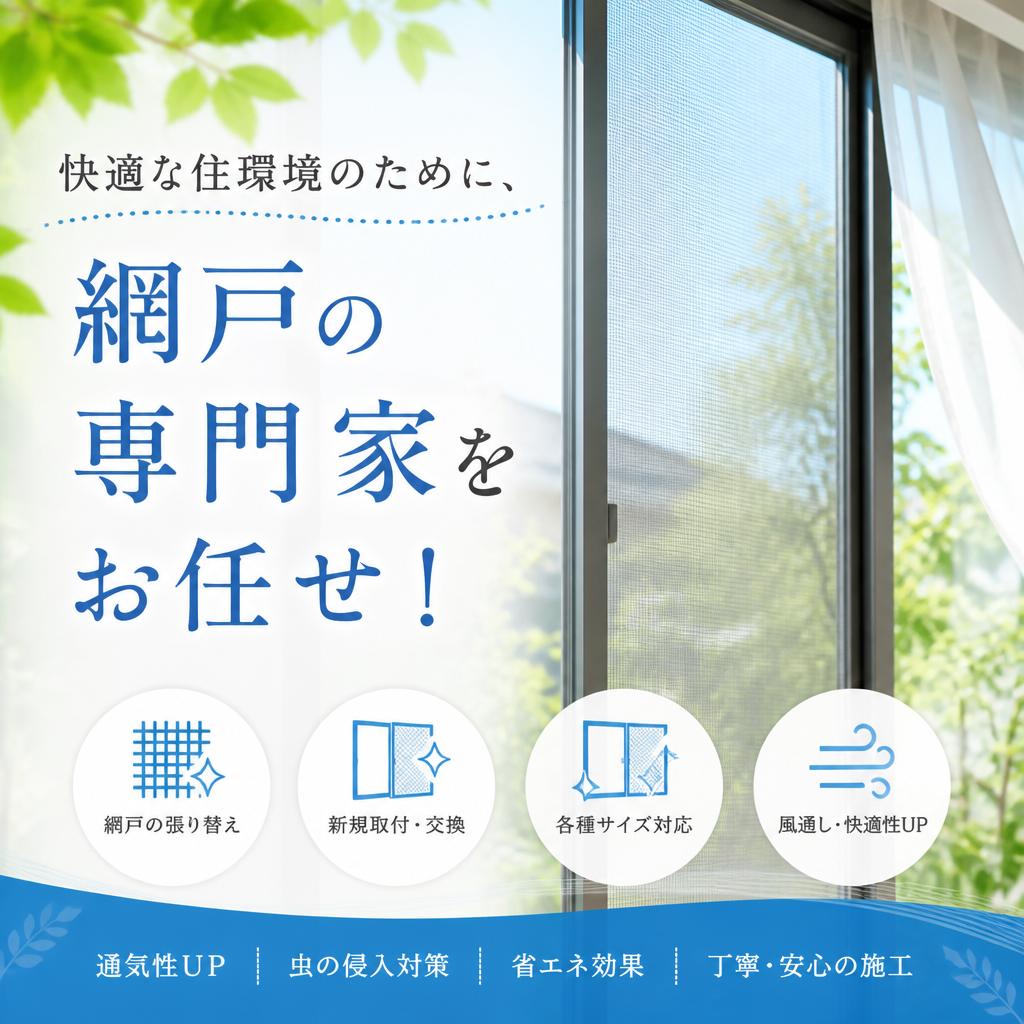 快適な住環境のために、網戸の専門家をお任せ！
