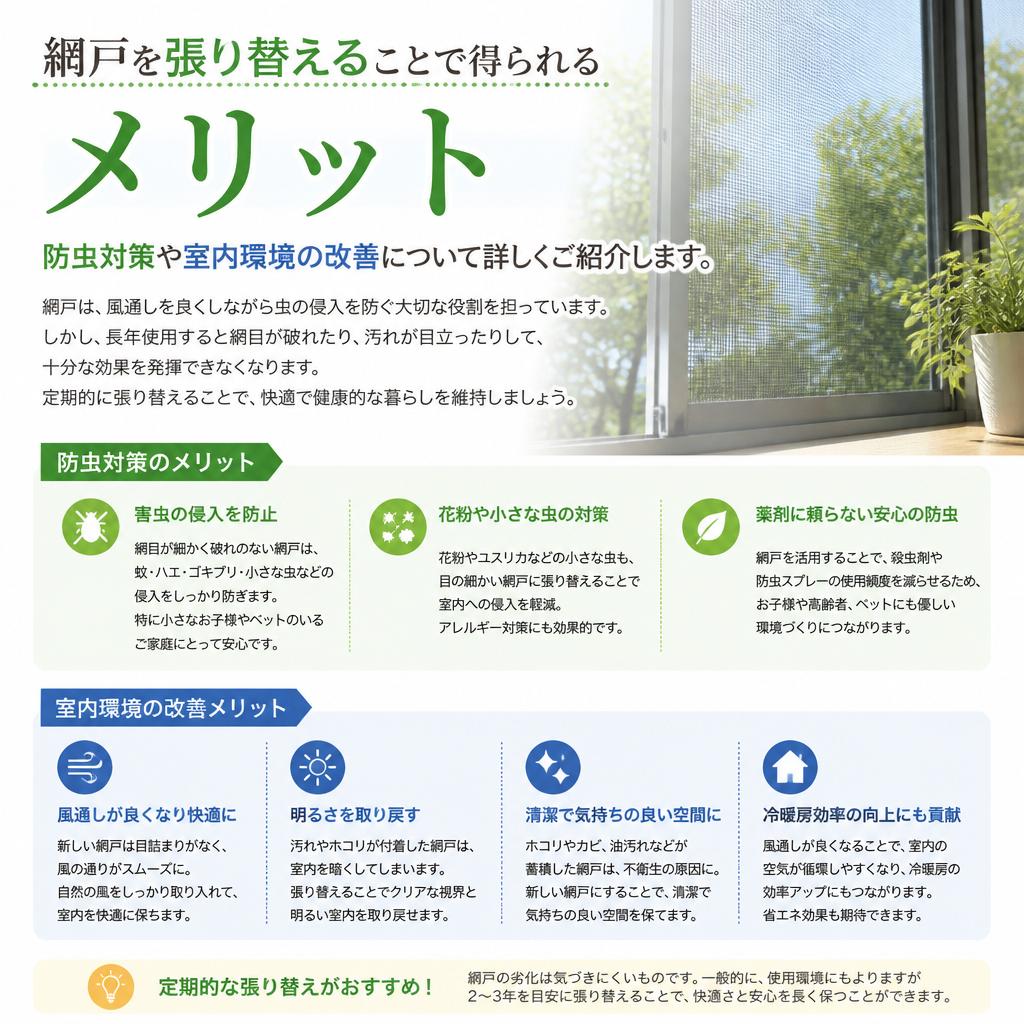 2. 網戸張替えのメリット