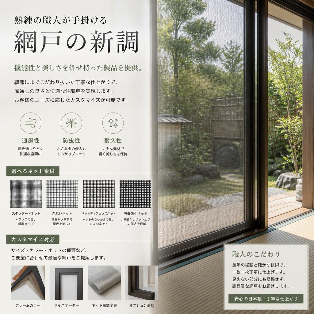 金沢屋の網戸リフォームの特徴